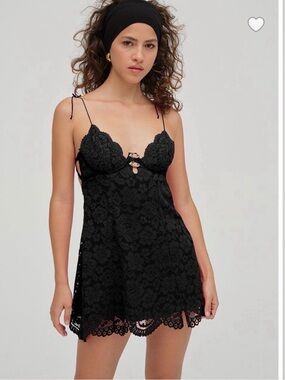 Black Lace Creamsicle Lace Slip Dress